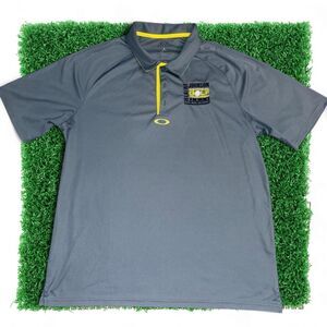 Oakley Men's Grey and Blue Polo-shirts